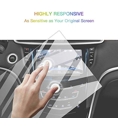 SKTU Screen Protector Foils for 2015-2019 Cadillac XTS CUE infotainment interface 8In Navigation Display Tempered Glass 9H Hardness Anti Glare HD Clear Chevrolet LCD GPS Touch Screen Protective Film - color: 2015-2019 XTS 8In