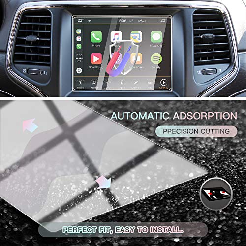CDEFG Car Touchscreen Navigation Touch Screen Protector for 2014-2018 Grand Cherokee Uconnect, HD Clear Tempered Glass 9H Scratch Resistance (8.4IN) - color: 8.4IN for 2014-2018 Grand Cherokee