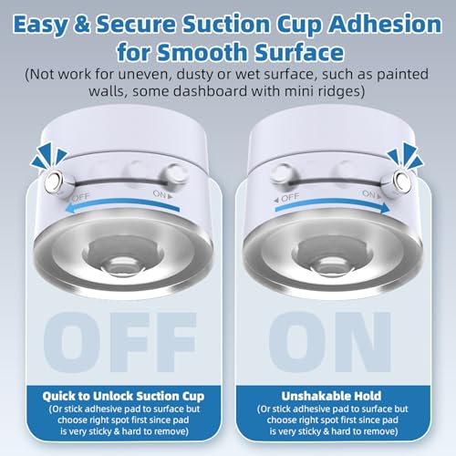 Vacuum Magnetic Phone Holder with Metal Ring Compatible with iPhone 17 16 15 14 All Phone, Portable Universal Collapsible Magnetic Phone Stand for Gym, Car Mount with Windshield Suction Cup - color: White