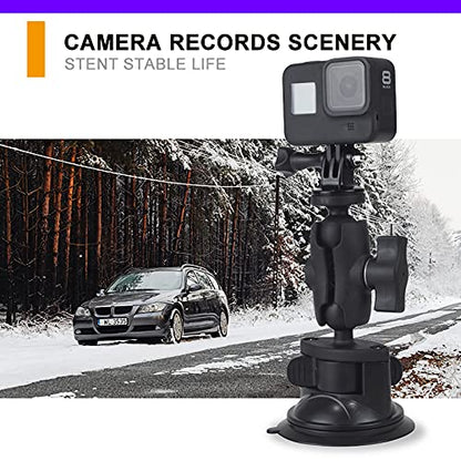 Car Windshield Suction Cup Mount for Insta360 ACE Pro X6 X5 X4 X3 X2 X R RS GO 2 3, GoPro Hero Max Fusin 12 11 Accessories and DJI OSMO Action Camera Dash Cam Holder