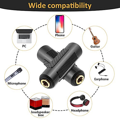 3.5mm to 3.5mm Stereo Jack Audio Adapter Female/Female Connectors,Gold Plated (2 Pack) - color: 2 Pack