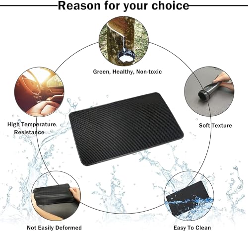 Car Dashboard Anti-Slip Mat, 10.6" x 5.9" Universal PVC Sticky Adhesive Pad for Auto, Multifunctional Vehicle Dash Strong Gripping Pad for Cell Phones Sunglasses Keys Coins Cell Phone Automobile Pads