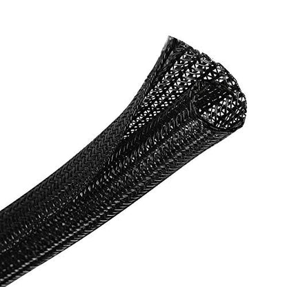 Cable Management Sleeve, Split Design, 10FT - 1/2 Inch, Black - color: Black, size: 1/2"-10ft