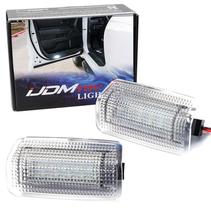 iJDMTOY Xenon White 18-SMD Full LED Under Side Door Courtesy Lights Compatible With Toyota 2022-up Tundra, 2023-up Sequoia, Compatible With Lexus 2024-up GX550, Replace OEM Single LED Lamp - style: White