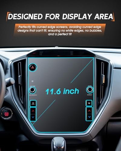 CDEFG Matte Anti Glare For 2022-2025 2026 Subaru WRX Screen Protector - 11.6 Inch Tempered Glass - WRX STARLINK (Premium, Limited, TR, GT, TS) Touchscreen Accessories - color: WRX 11.6 Inch Matte Tempered Glass