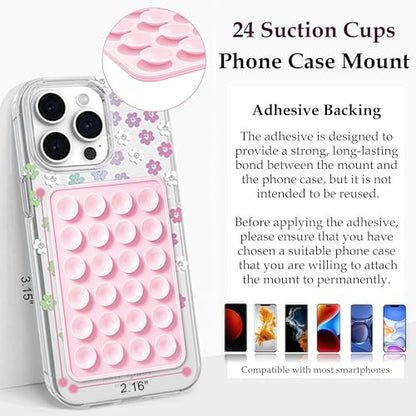 LvShuLiangPin Anteel 2 Pack Silicone Suction Phone Case Mount, Silicon Adhesive Phone Grip for Smartphones, Hands-Free Mirror Shower Phone Holder for Selfies, Tiktok Videos (Baby Blue&Translucent) - color: Baby Blue&Translucent
