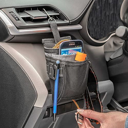 DriverPockets Car Vent Organizer - Hanging Phone Holder and Car Pen Holder - color: Black