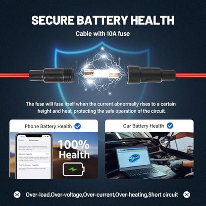 Anina 12V USB Outlet Quick Charge 3.0 Dual USB Charger Socket,Lighter Socket with LED Voltmeter, Fast Charging Adapter Compatible with iPhone 14/13 Galaxy S23/22 Google Pixel ,