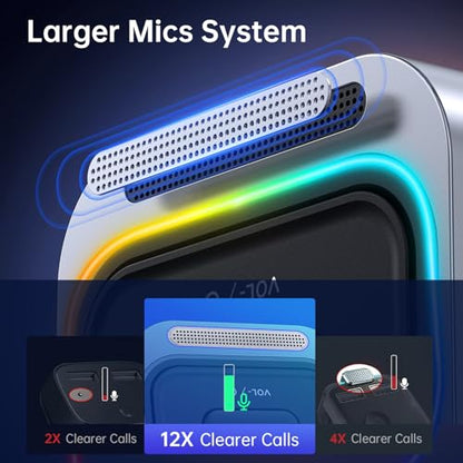 Syncwire Bluetooth 5.4 Receiver 3.5mm Aux Car Adapter Bluetooth Receiver Car Kit with Coiled Cable [Large Mic Noise Cancellation] [Hands-Free Calling] [HiFi Deep Bass] [Colorful Light Switch]