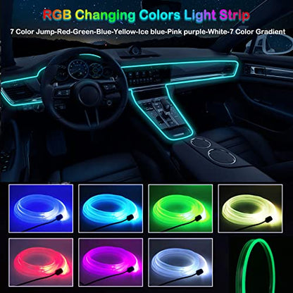 Jushope Interior Car LED Strip Lights, RGB USB Car Ambient Lighting, Car Accessories Fiber Optifc Lights Sync to Music (1 LED/118 inches) - size: 1 LED/118 inches