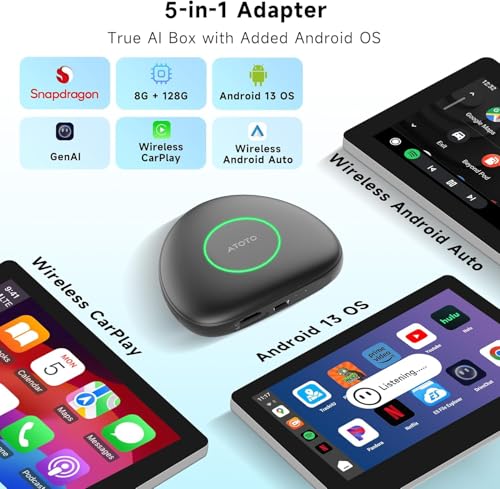 Wireless CarPlay&Android Auto Adapter Magic AI Box 4GB+64GB