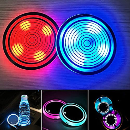 NewL 2 Pieces Car Cup Holder led Lights with 7 Colors USB Charging Darts - color: Darts