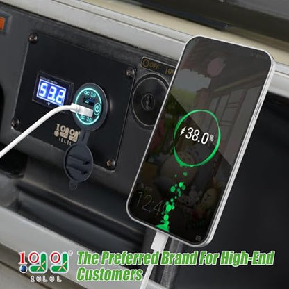 10L0L 12V Dual USB Outlet Quick Charge 3.0 for Golf Cart UTV ATV Boat Truck - color: Dual USB