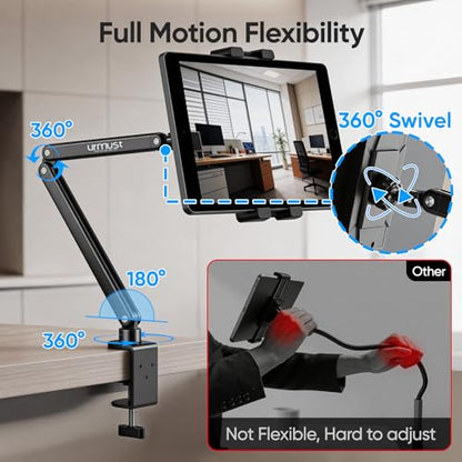 Urmust Portable Monitor Stand 15.6" Dual Arm iPad Stand for Desk - size: 2 Arm Pro-Up to 18.5"