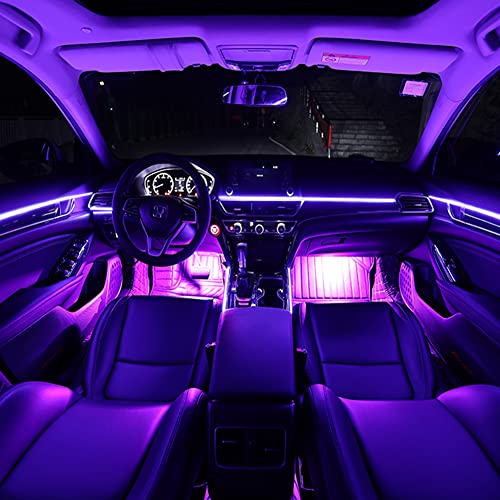 EL Wire Interior Car LED Lights, 16.5FT USB Ambient Lighting Strip, Purple - color: Purple