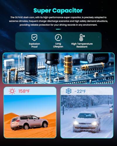 V78 Dash Cam Front and Rear 4K+2K, STARVIS 2 + STARVIS 2 Sensors, Super Night Vision HDR Car Dash Camera, 5.8G WiFi Download Speed Up to 30MB/s, 64G Card Included, Wireless Small Driving Recorder