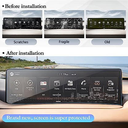 SKTU 2023 2024 Genesis GV80 Accessories Screen Protector for 2021-2024 Genesis GV80/ 2021-2023 Genesis G80 14.5In Navigation Anti Scratch HD Clear - color: 2021-2023 G80/2021-2024 GV80 14.5In Tempered Glass