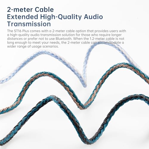 6ft IEM Cable MMCX 3.5mm, KBEAR ST16-Plus 2m Upgrade 16-Strand Headphone Extension, Silver-Plated Earbuds Wire for Shure SE215/SE425/SE535/SE846, TinHiFi T2/T4 - color: BlackBlue, style: 3.5 MMCX