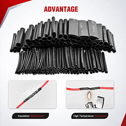 Nilight 650pcs Heat Shrink Tubing Kit-3:1 Ratio Electrical Wire Cable Sleeve Wrap Tube Assortment Flame Retardant Waterproof Insulation Protection - color: 650Pcs 3:1 Heat Shrink Tubing