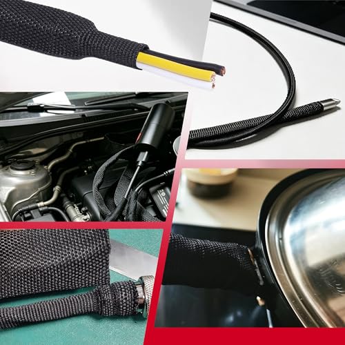 2 in 1 Heat Shrink Braided Sleeving Fabric Tubing 1-1/8"-32FT - size: 1-1/8"(29mm), style: 32FT