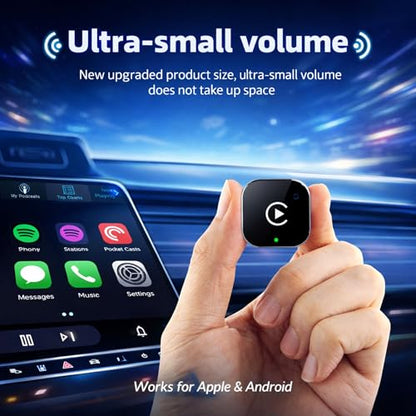 Wireless CarPlay Adapter for iPhone, Converts Wired to Wireless CarPlay, Plug & Play USB Dongle, Fast Auto Connect, Low Latency, Compatible with iOS & Factory CarPlay Cars