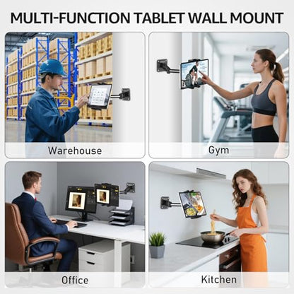 Urmust Tablet Wall Mount Holder for iPad, 4.7-15.6" - size: 2 Arm Pro-Up to 15.6"