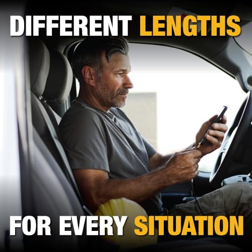 DEWALT Heavy Duty 2-Pack Durable iPhone Charger Cord, Apple Mfi, 4ft - size: 4 feet (Pack of 2)