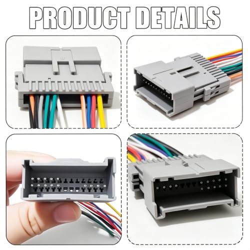 Car Radio Audio Receiver Wiring Harness Kit, Aftermarket Stereo Connection Wire Cable Plug with Antenna Adapter, Stereo Wiring Harness, Audio Modification Accessories for Most Vehicle Model