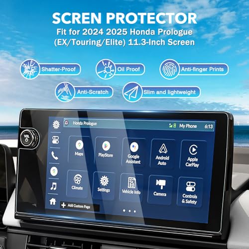 Karltys [Upgrade 2 Pack Screen Protector for 2024 2025 2026 Honda Prologue 11.3-Inch Accessories for Models EX/Touring/Elite Touch screenTempered Glass Navigation Protective Film - size: 11.3"Honda Prologue 2024-2026