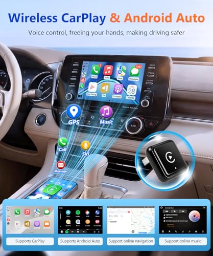 2 in 1 Wireless CarPlay Adapter for iPhone & Android - size: 2 IN 1, Black (NOT Spports Mirrolink)