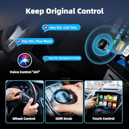 2026 New Wireless CarPlay Adapter for Apple iPhone ＆Android Auto 2 in 1, Mini USB CarPlay Dongle Wired to Wireless, Fast Connection, Compatible with iOS 10+ & Android 11+, Plug and Play (Black) - color: Black