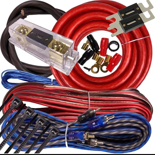 Gravity BGR-KIT4-R-PK2 Complete 3000 Watts Up to 6500 WAatts 4 Gauge Amplifier Installation Wiring Kit Amp Pk2 4 Ga for Installer and DIY Hobbyist - Perfect for Car/Truck/Motorcycle/Rv/ATV, / RED