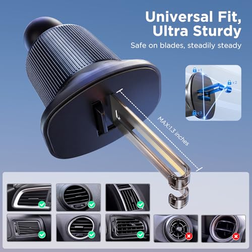 Miracase Car Phone Holder for Magsafe [Strong Magnets] Magnetic Phone Holders for Your Car, 360°Adjustable Air Vent Hands Free Cell Phone Mount Cradle Fit iPhone 17-12 & All Smartphones, Carbon Fiber - color: Carbon Fiber Black