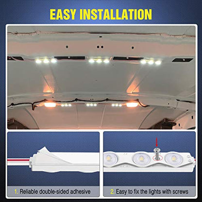 Nilight 60Leds Van Interior Light Kits White Led Ceiling Lighting Kit - size: 60Leds 20 Modules