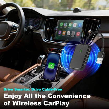 Wireless CarPlay Adapter for iPhone, Wireless Adapter USB-C, Bluetooth Connection, Auto-Switch Between Multiple iPhones, Fast & Stable, iOS 10+ (Space Black) - color: Classic Black