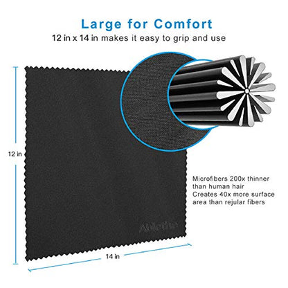 10 Pack Microfiber Cleaning Cloth for Glasses Large, Eye Glass Clean Cloths for Cleaning Lenses, Glasses, Screens, Cameras, Cell Phone, Eyeglasses, LCD TV Screens, Tablets … - size: 12 x 14 in / 10 x 12 in / 6 x 7 in