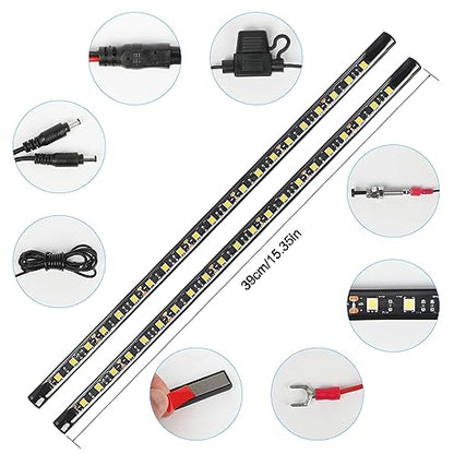2-in-1 Under Hood LED Light Kit, Waterproof 12V Car LED Light Bar Car Underhood Work Lights with Automatic On/Off, 2pcs 36cm/14.17in 21LEDs Light Strip Kit, Universal Fits Any Vehicle