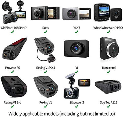TiToeKi Dash Cam Suction Mount with 15+ Swivel Ball Adapters Compatible with Rexing V1, UGSHD, Falcon F170, KDLINKS, Vantrue, APEMAN, Z-Edge, Roav, Old Shark, YI, Peztio, UGSHD and Most Dash Cameras