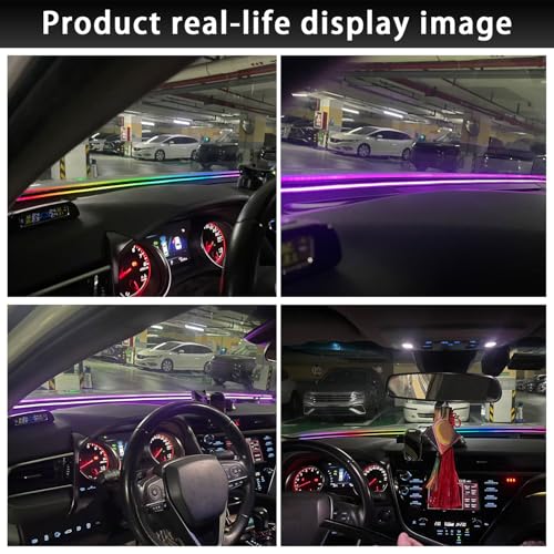 RGB Car Ambient Light Kit with APP Control & Music Sync, for Honda/Toyota CR-V Civic Accord Pilot All Vehicle Models, Plug and Play OBD Interior LED Atmosphere Lighting