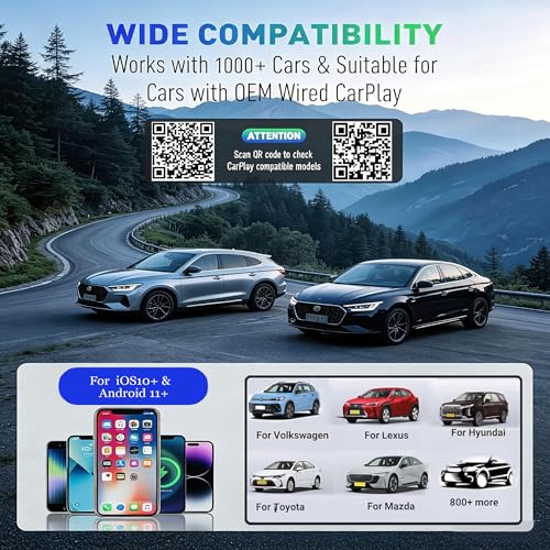 Wireless CarPlay Adapter, for 2018+ Factory Wired CarPlay Vehicles