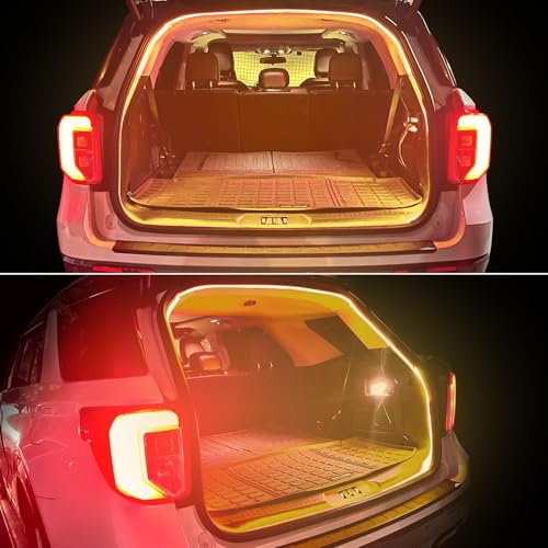 HOLDCY Car Trunk Cargo LED Strip Light, 12V Warm Yellow 3500K, 118.11in - color: Warm Yellow/3500K, size: 118.11 inches