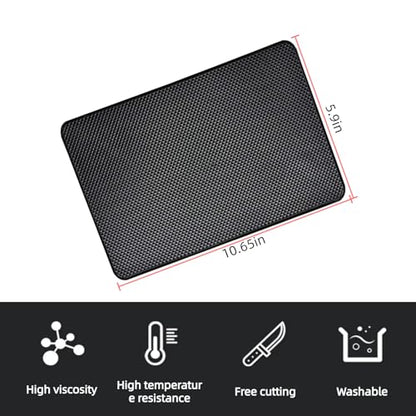 Car Dashboard Non Slip Mat,10.6"x 5.9" Universal Anti Slip Pad,Non-Slip Sticky Gripping Mat for Phones Sunglasses Radar Detector Electronic Devices and More Dashboard Accessories