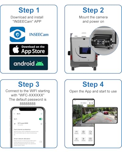 Magnetic Wireless Backup Camera with Metal Plate, Easy Install