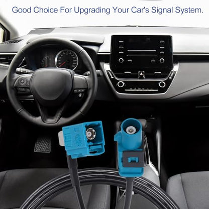 uxcell 2Pcs Antenna Extension Cable, 9.8ft/3meter Longer Fakra-Z Male to Right Angle Fakra-Z Female RF Coax Cable for Car Stereo Head Unit GPS Navigation FM AM Radio RG174 - size: 9.8ft/3.0m