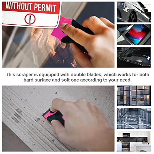 Razor Blade Scraper, 2 Pack Pink Double Edge Razor Scraper Remover Tool - color: Pink