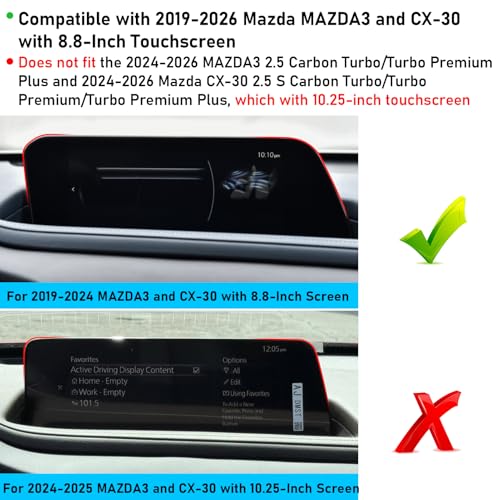 TTCR-II Compatible with MAZDA3 Screen Protector 2019-2024 2025 2026 - color: For 2019-2025 MAZDA3/2020-2025 CX-30