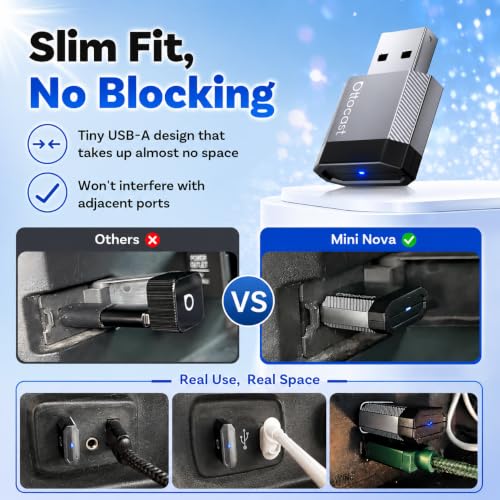 OTTOCAST Mini Nova Wireless CarPlay & Android Auto Plug & Play Adapter
