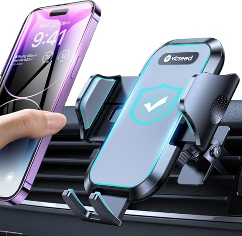 VICSEED [Upgrade Strongest Grip Car Vent Phone Mount, Phone Holder for Car - color: Black