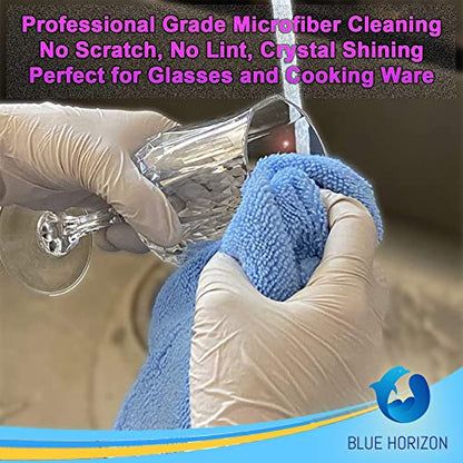 Blue Large Microfiber Cleaning Towels, 36-Pack Dual-Sided Ultra Soft Plush Washcloth, Professional Grade Premium Microfiber Car Cleaning Cloths, Car, Household and Commercial (Sky Blue, 16" X 16") - color: Sky Blue