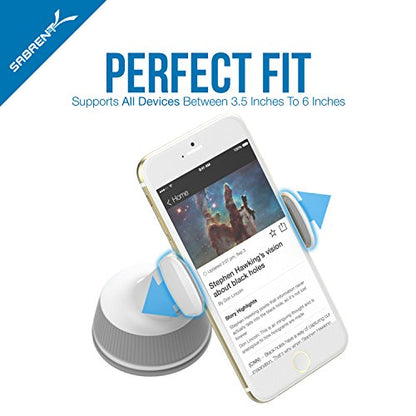 Sabrent Universal Car Window/Dash Mount Holder for Most Smartphones Devices [White] (CM-SPHW)